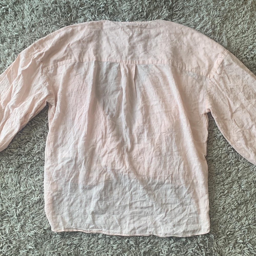 ALL SAINTS Crossover High Lo Flowy Blouse Blush Pink - Picture 9 of 16